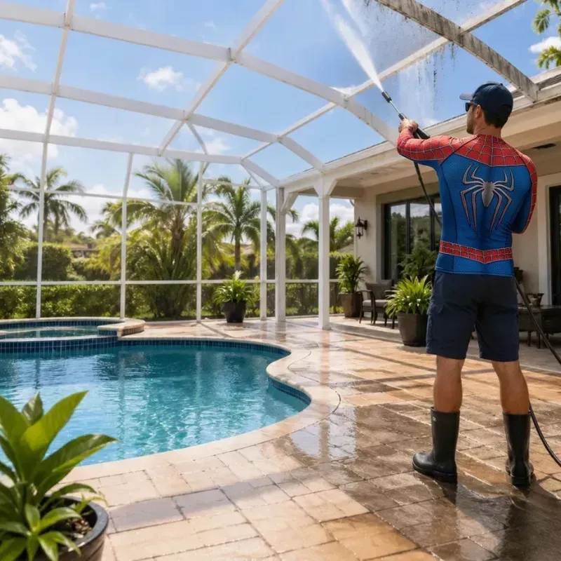 Pool and screen enclosure cleaning in Weston, FL 