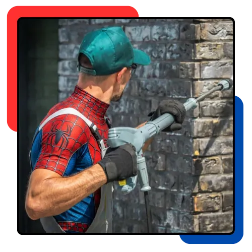 Outside wall cleaning service on a house in Miramar, FL