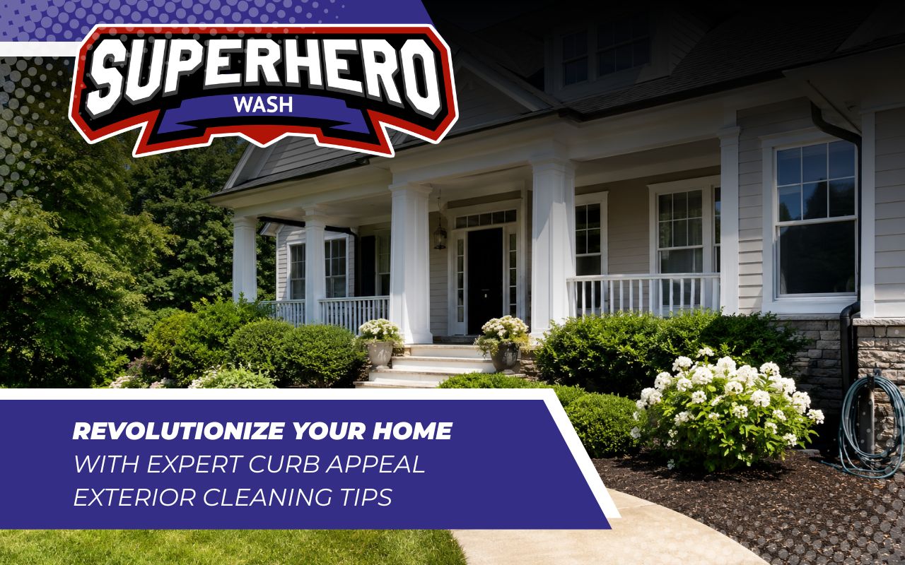 Clean home front after curb appeal exterior cleaning