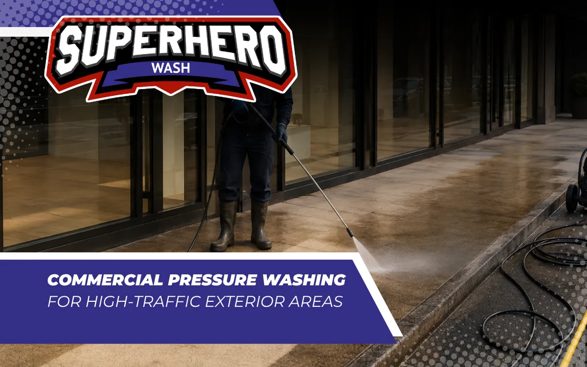 Commercial Pressure Washing for High-Traffic Exterior Areas