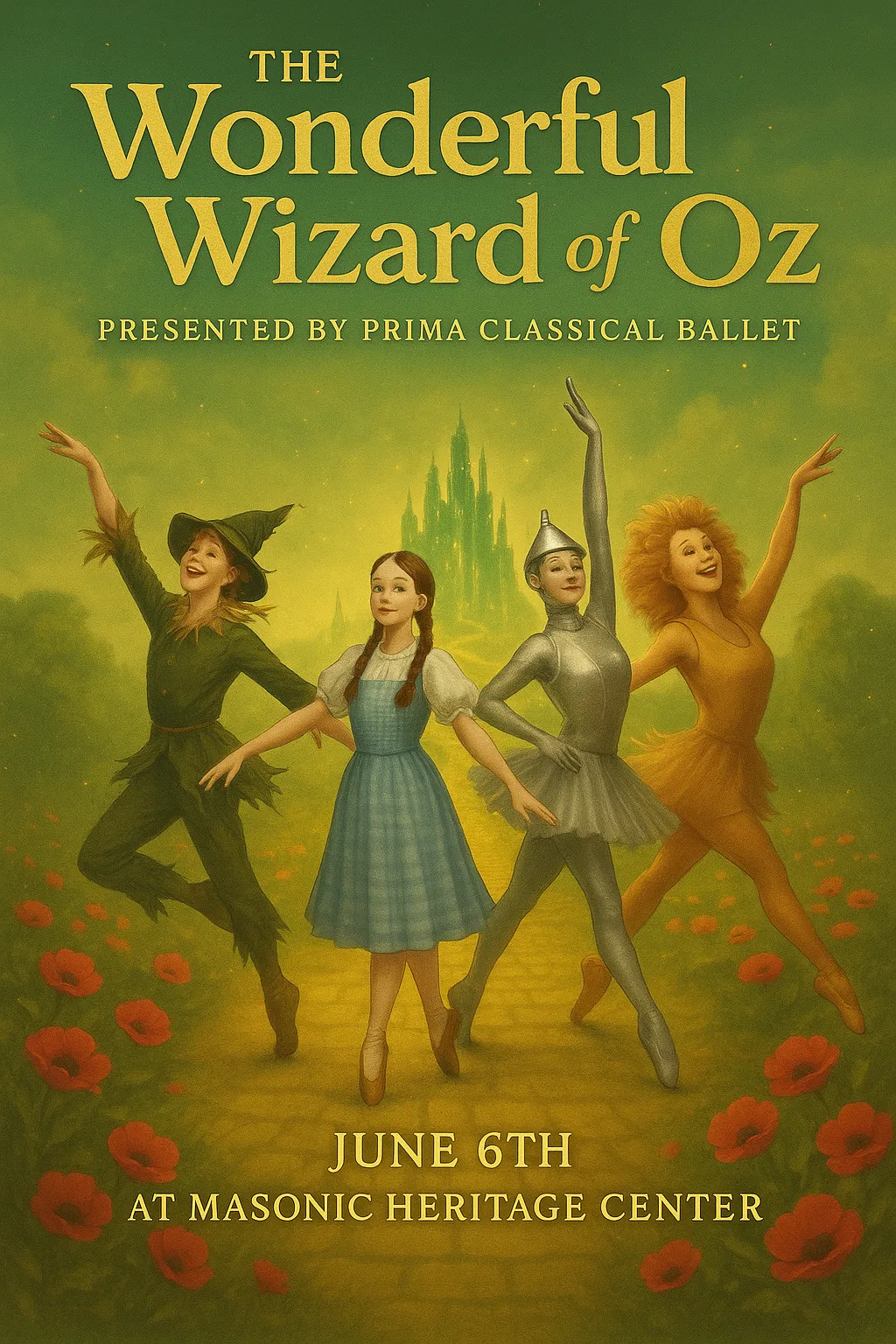 Promotional image for Prima Classical Coaching’s spring ballet The Wonderful Wizard of Oz
