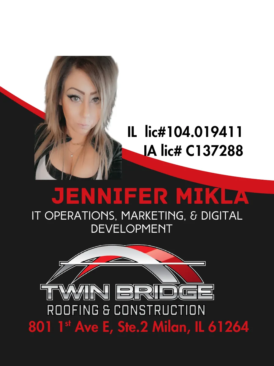 Twin Bridge Roofing IT Operations, Marketing & Digital Dvelopment Jennifer Mikla