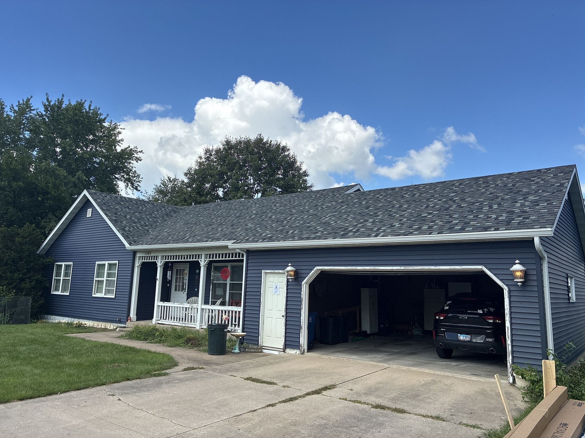 Residential asphalt shingle roof replacement by Twin Bridge Roofing & Construction.