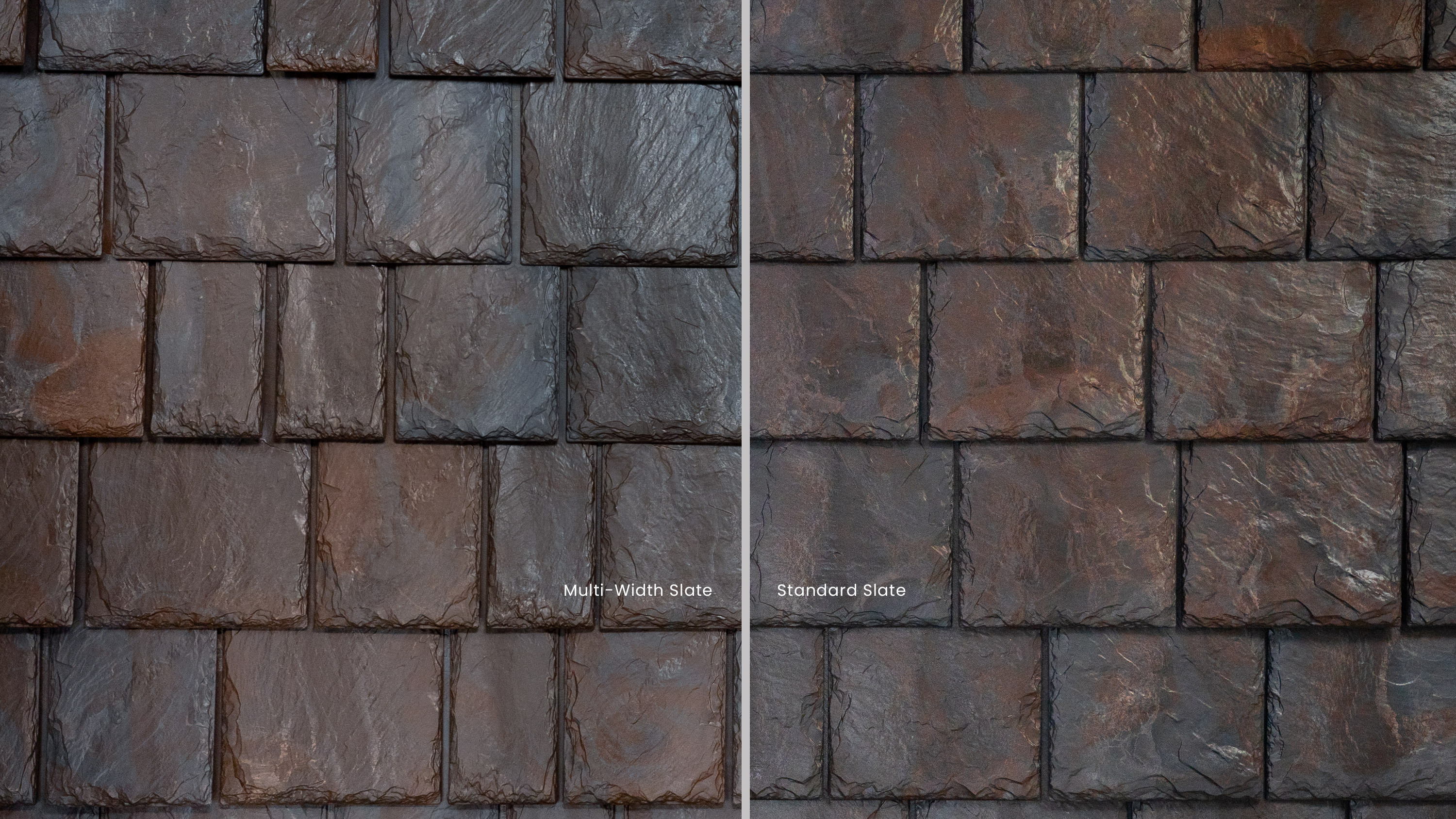 Brava Synthetic Slate Multi-Width & Standard Width Comparion