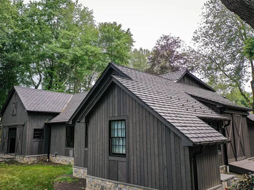 Brava Synthetic Slate Composite Shingles on Residential Home.