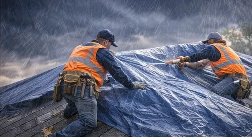 Emergency roof repair services providing temporary protection after severe weather