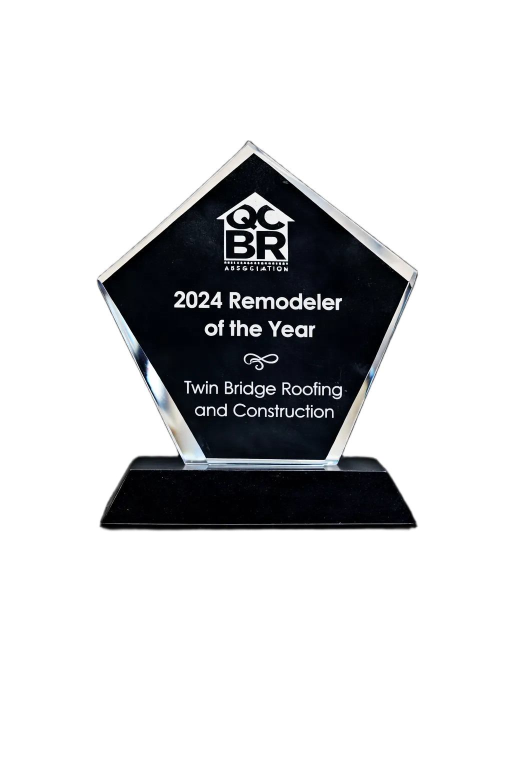 2024 Remodeler of the Year award presented to Twin Bridge Roofing & Construction by QC Builders Association