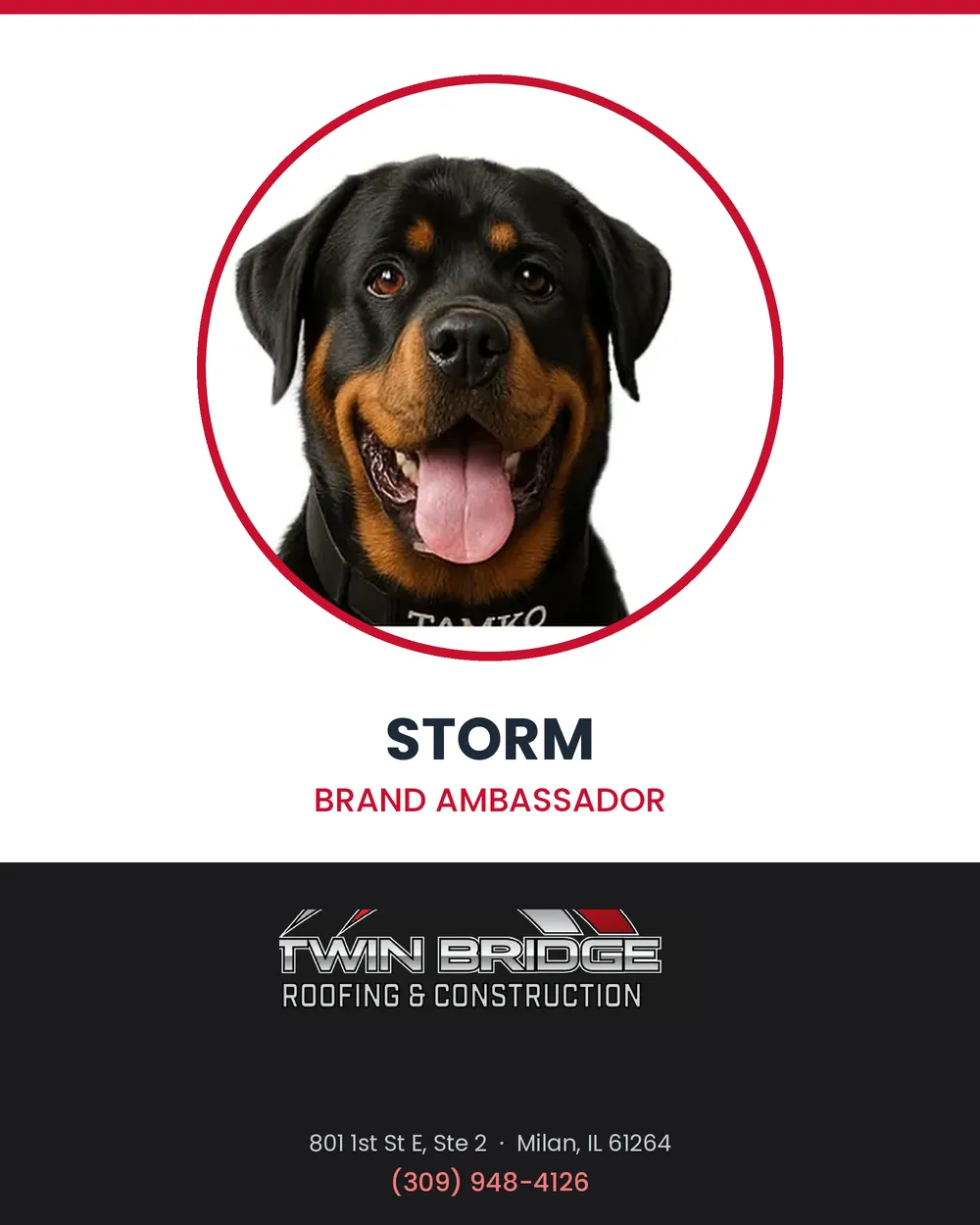 Twin Bridge Roofing Brand Ambassador Storm