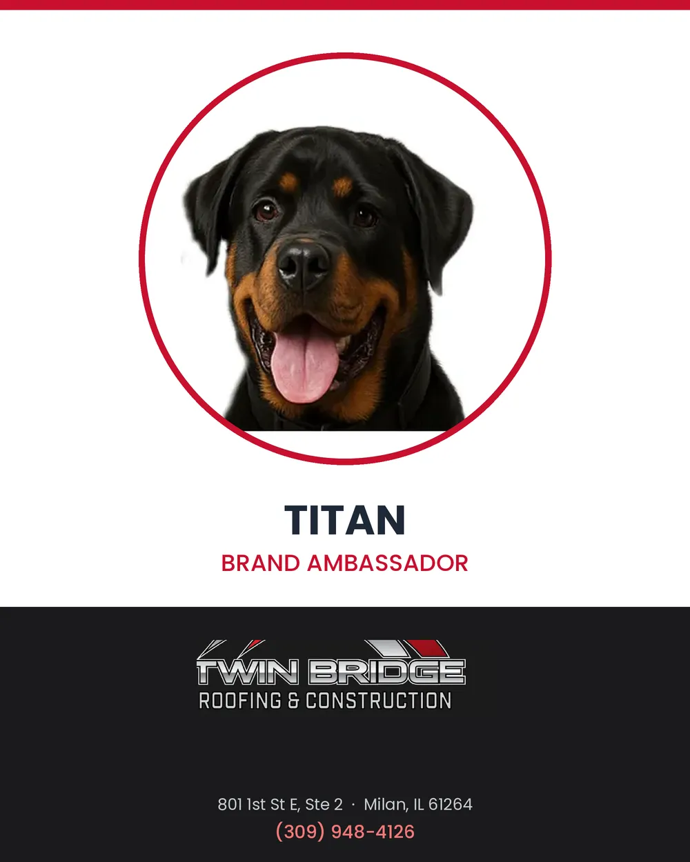 Twin Bridge Roofing Brand Ambassador Titan