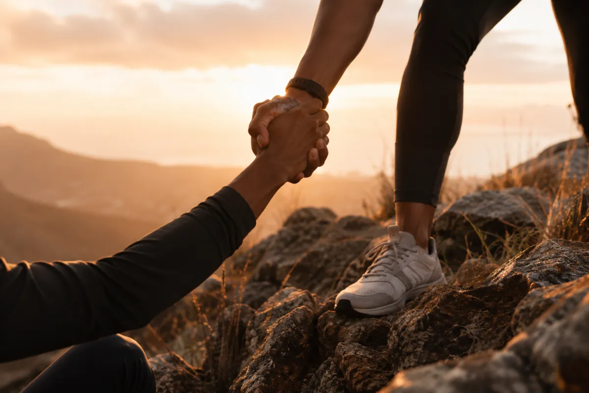 A high-key, soft-focus photo depicting emotional healing and comfort