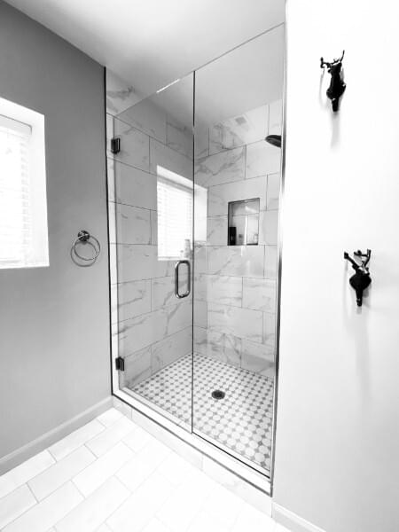 Frameless Inline shower door with u-channel