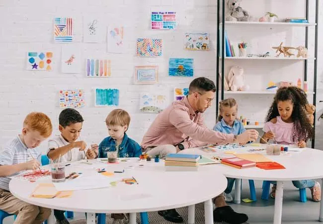 Preschoolers engaged in a collaborative learning activity at Sugar n Spice Daycare Center - Early Childhood Education in Action