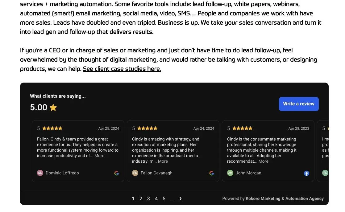 Google my business and Google analytics reporting