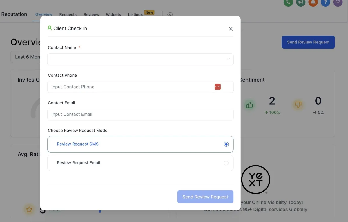Google reviews request system