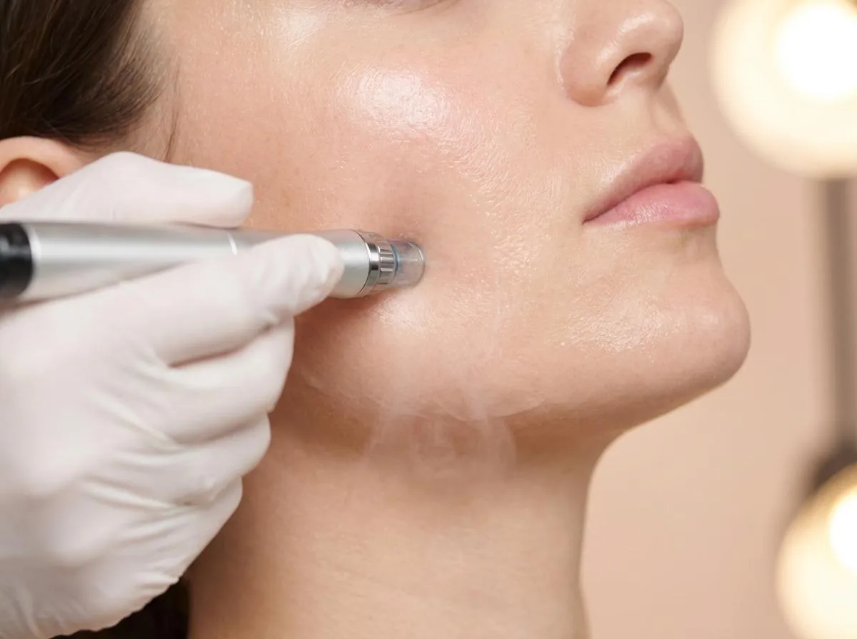 Clinical macro image showing advanced skin therapy