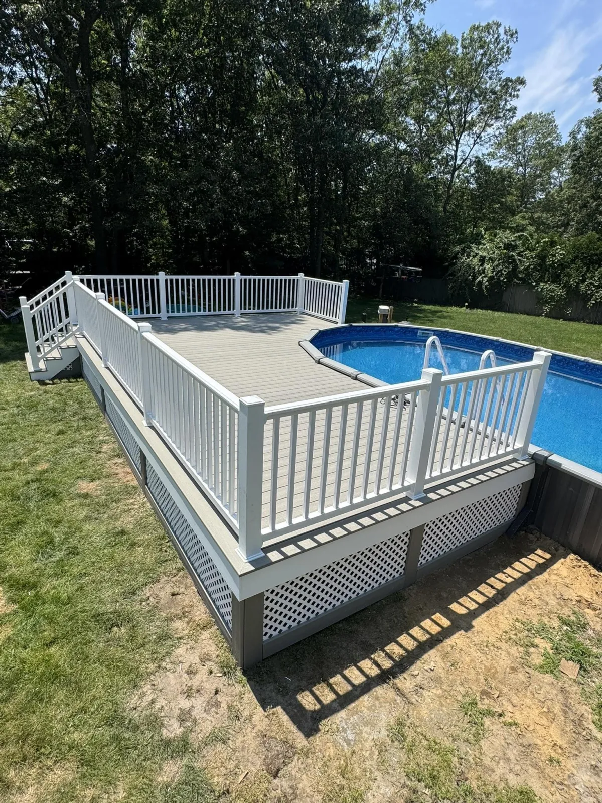 custom brown wood deck