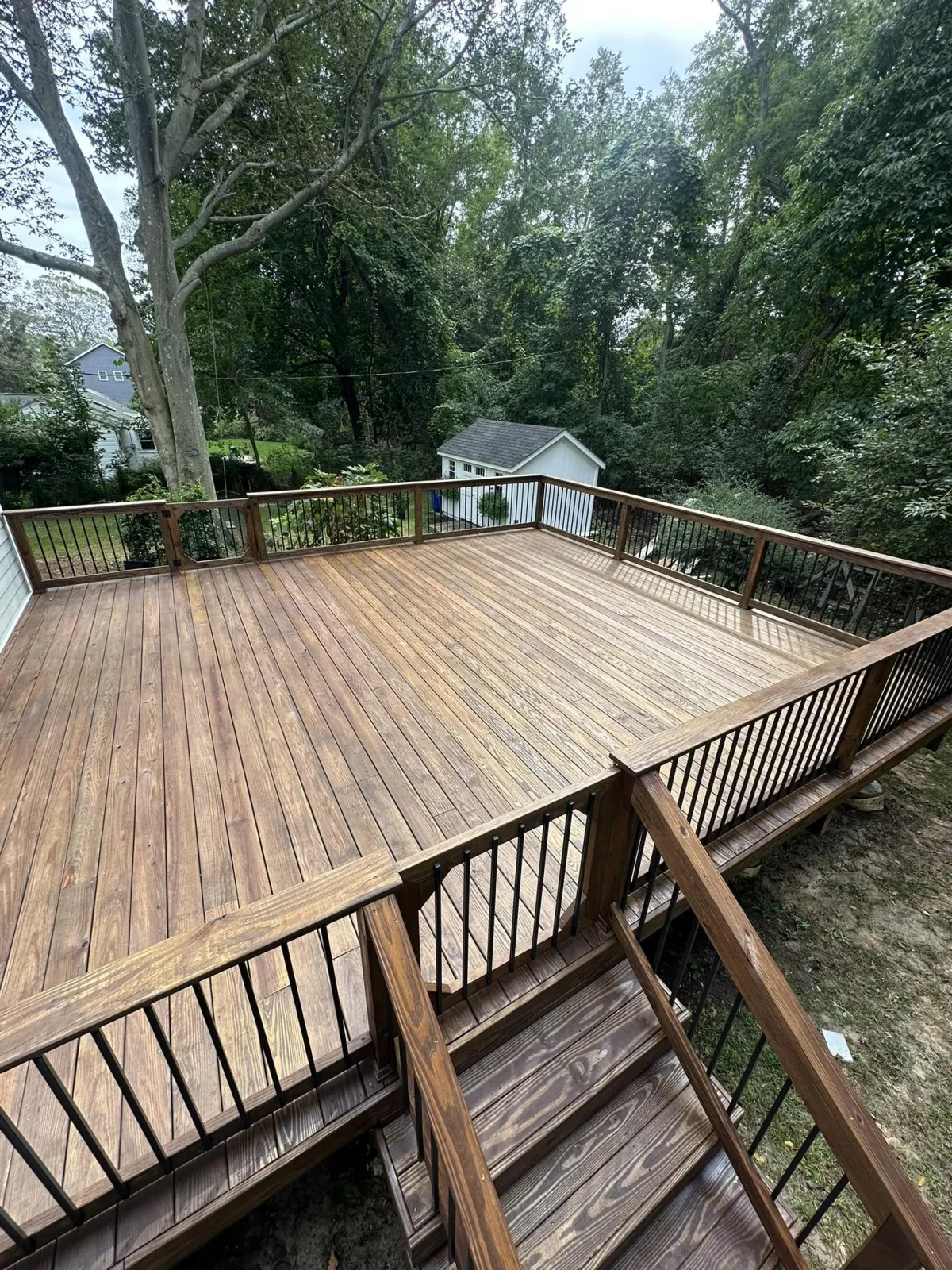 custom brown wood deck