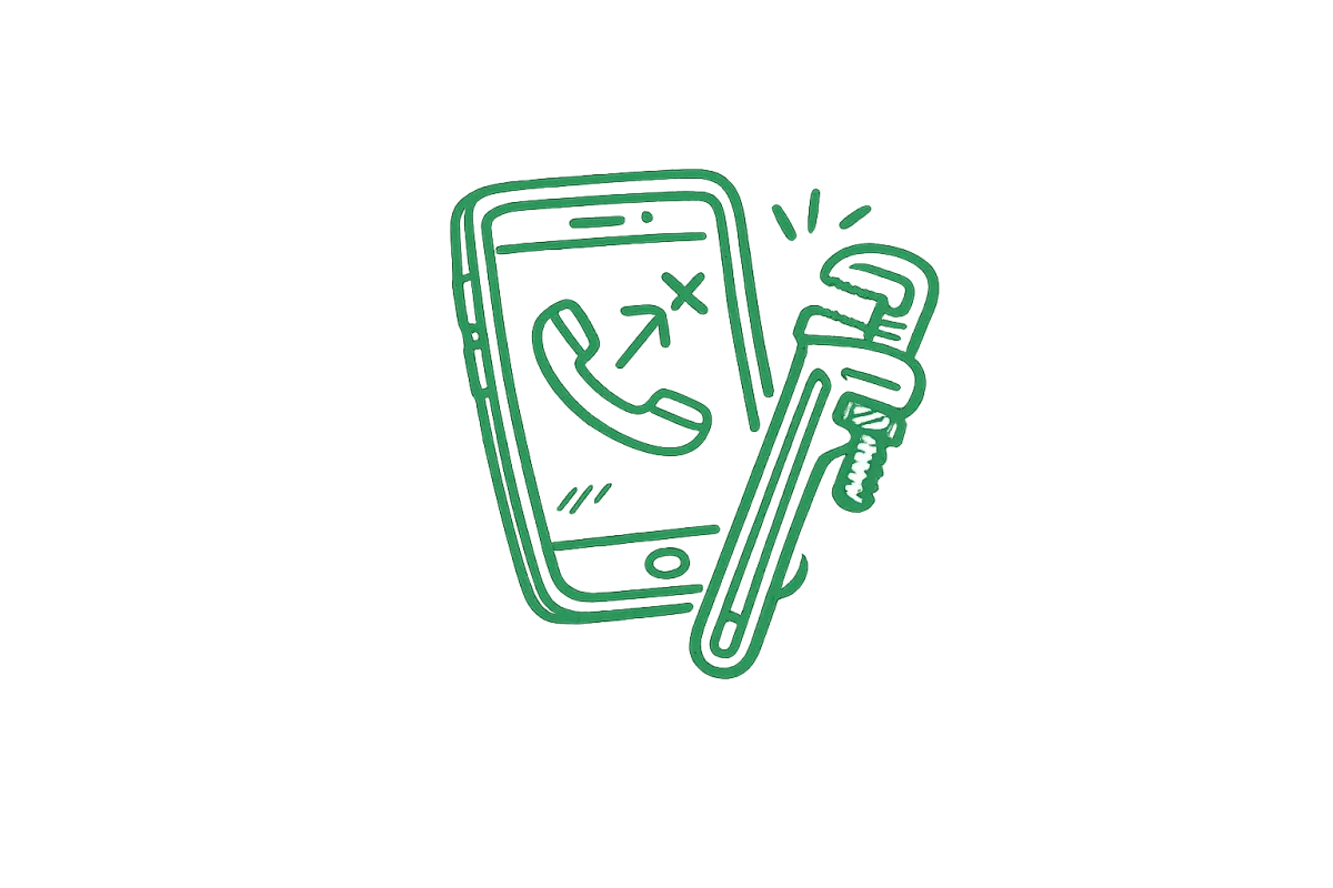 Missed call while plumber is on the job icon