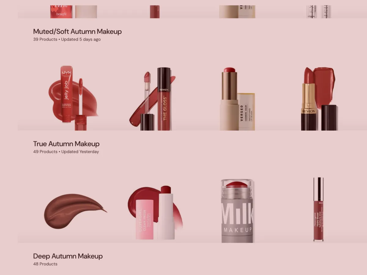 makeup links by color season