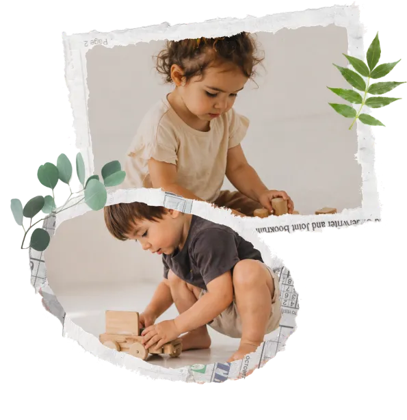 Young children exploring sensory toys at daycare