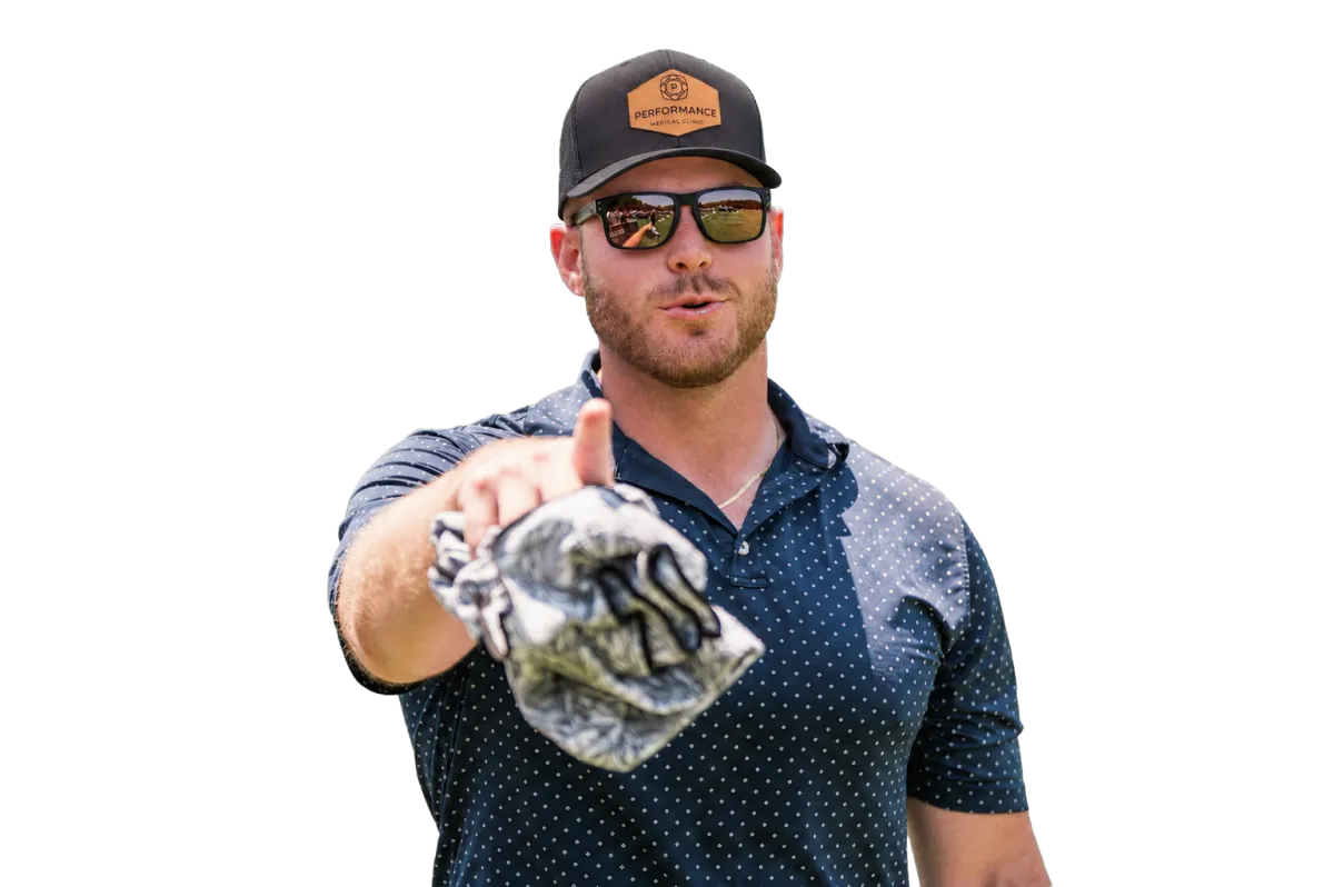 golfer pointing