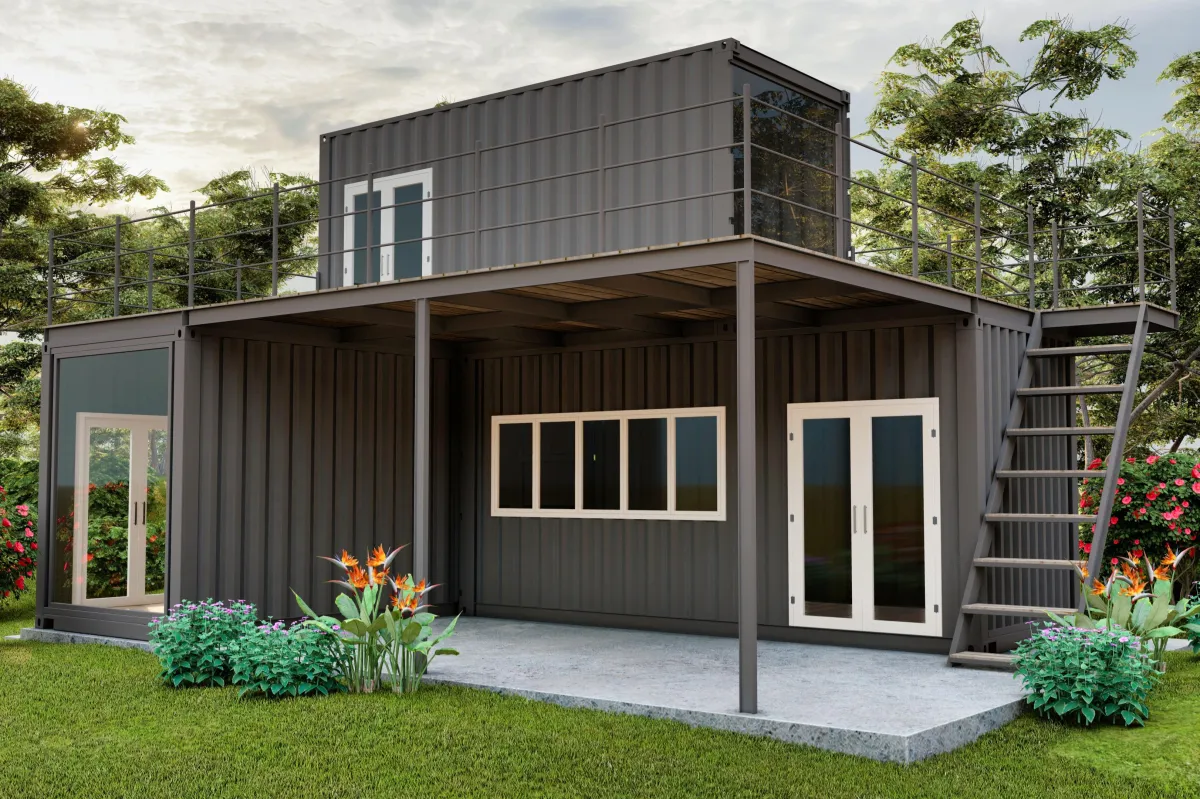 A tiny home builder finalizing construction