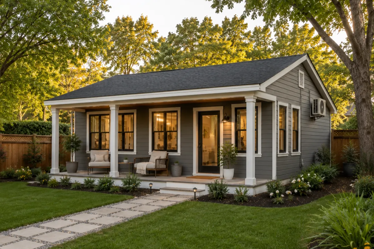 A tiny home renter exploring a community