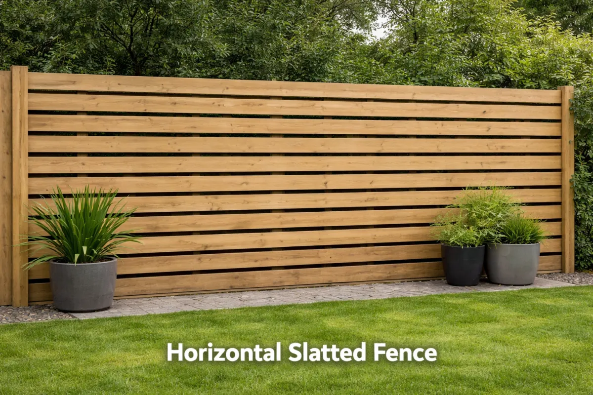Horizontal Slatted Fencing in Glasgow