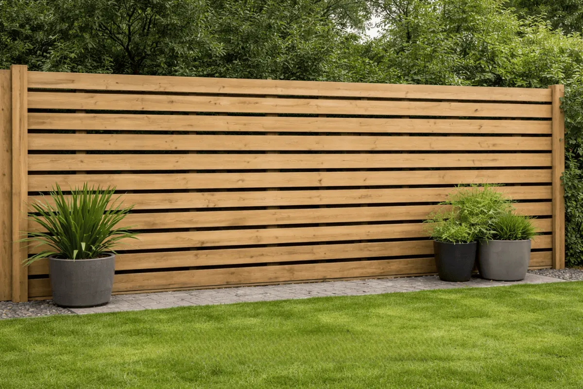 Horizontal Slatted Fencing in Glasgow