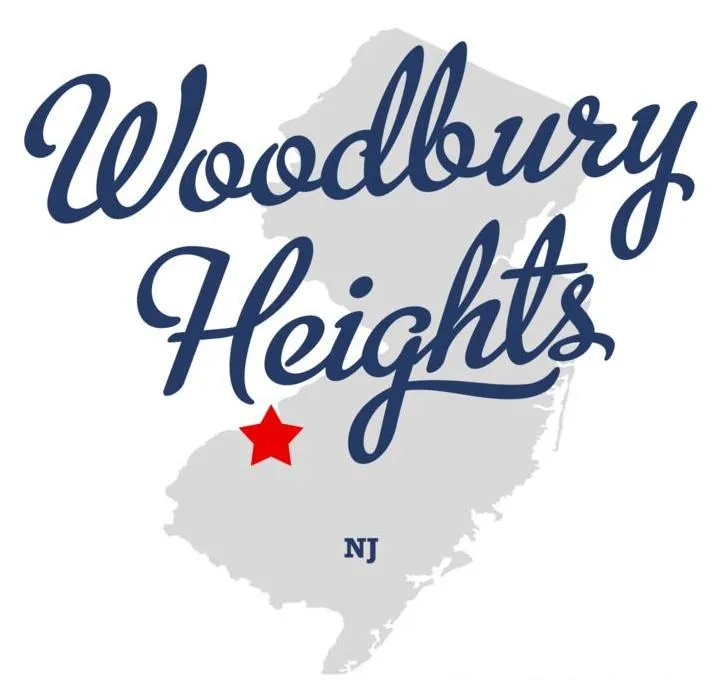 an image with Woodbury Heights marked on a map of New Jersey