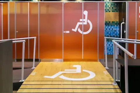 Accessible restroom and entryway upgrades – Minneapolis Commercial Interiors.