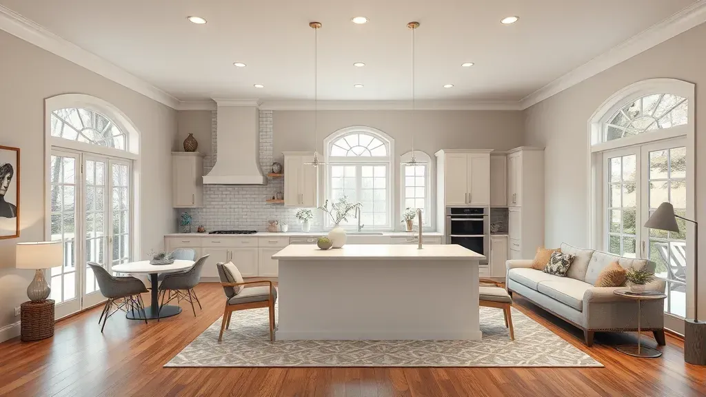 Home Remodeling in Falls Church, VA showcasing modern kitchen design with sleek cabinets and stylish fixtures.