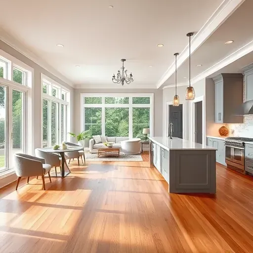 A beautifully remodeled home interior in Rockville, MD showcasing modern design and elegant furnishings.