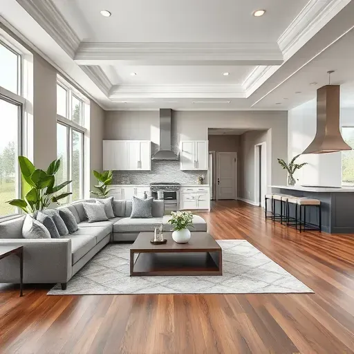 Modern open-concept living space in Gaithersburg, MD features elegant furniture, bright natural light, and stylish kitchen.