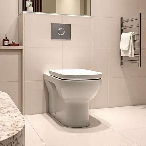 Finished modern toilet installation in a tidy Rockville MD bathroom showing sleek fixtures, clean tiles, and professional craftsmanship