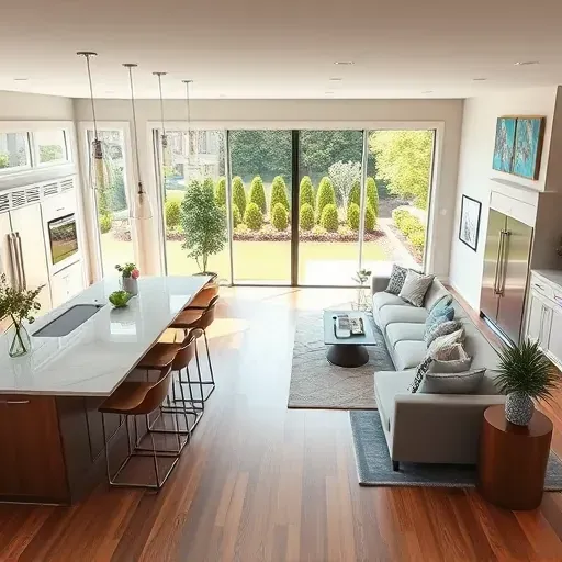 Modern Chevy Chase home remodel showcases spacious living area, sleek kitchen, and elegant decor with inviting ambiance.