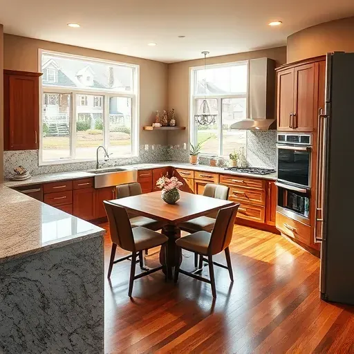Perfectly remodeled kitchen in Herndon VA with granite countertops, stainless steel appliances, and elegant cabinetry.