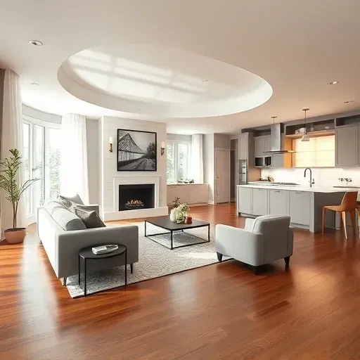 Completed home remodel in Arlington VA featuring a modern living room with stylish furniture and elegant decor.