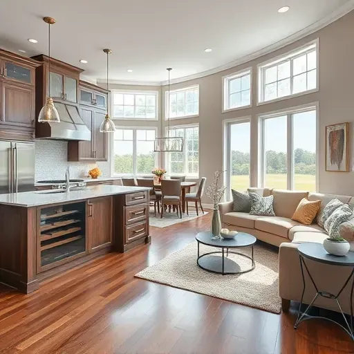 Completed home remodel in Brookeville MD featuring an open-concept kitchen and stylish living area with luxury finishes.