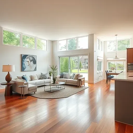 Home remodeling project in Rockville, MD showcasing a stylish living area with modern finishes and decor.