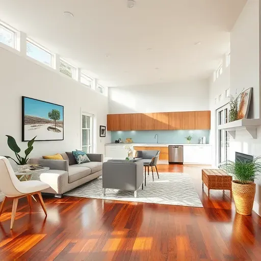 Open-concept living area in North Potomac MD, featuring modern decor, polished hardwood, and inviting ambiance.