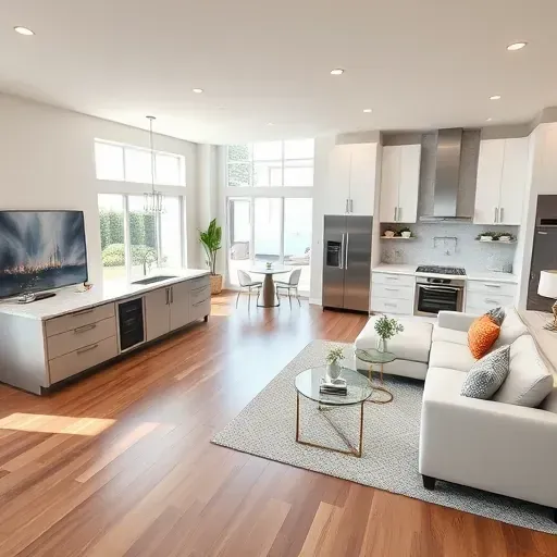 Completed home remodel in Oxon Hill, MD featuring an open-concept living space with modern design and natural light.