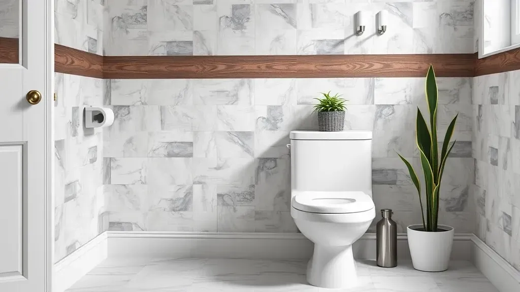 Toilet installation project completed in Rockville, MD showcasing modern bathroom design and fixtures.