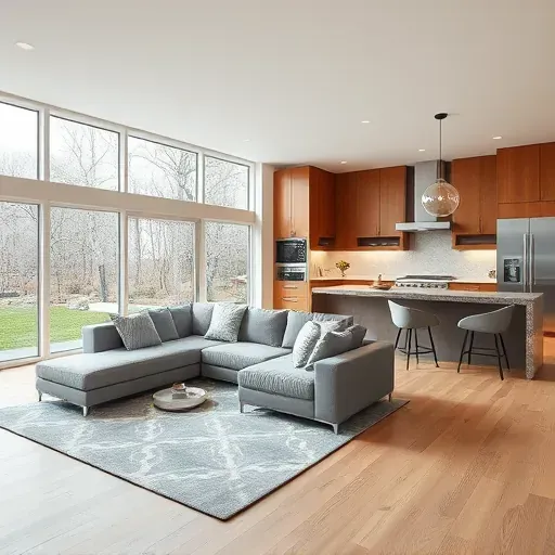 Home remodeling project in Rockville MD showcasing modern design with updated kitchen and living space.