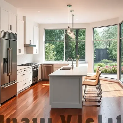 Modern kitchen remodeling project in Washington DC featuring white cabinetry, quartz island, and natural light.
