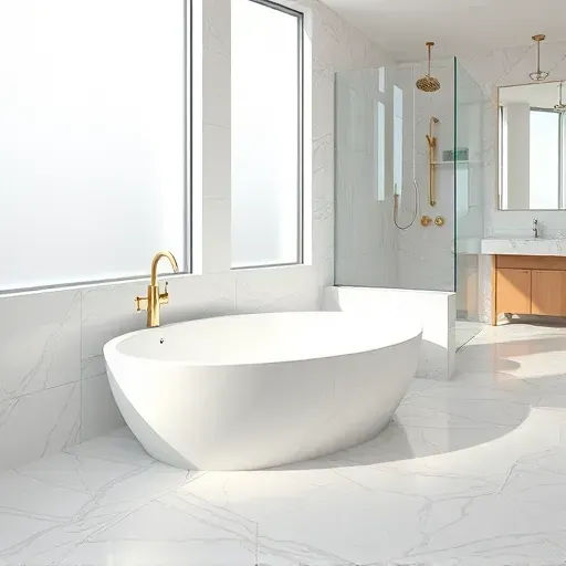 Beautifully completed bathroom with marble and ceramic tiles, modern bathtub, glass shower, and sleek fixtures in a spacious, well-lit setting