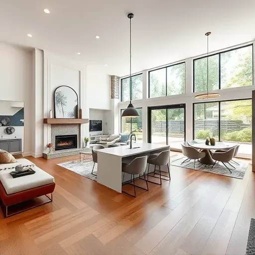 Home remodeling project in Rockville, MD showcasing modern design and upscale finishes in a spacious interior.