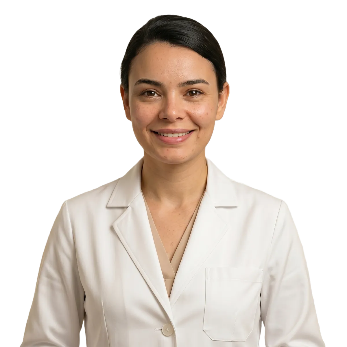 Retrato de la Dentista. Cinthia Pineda en su consultorio de estética dental