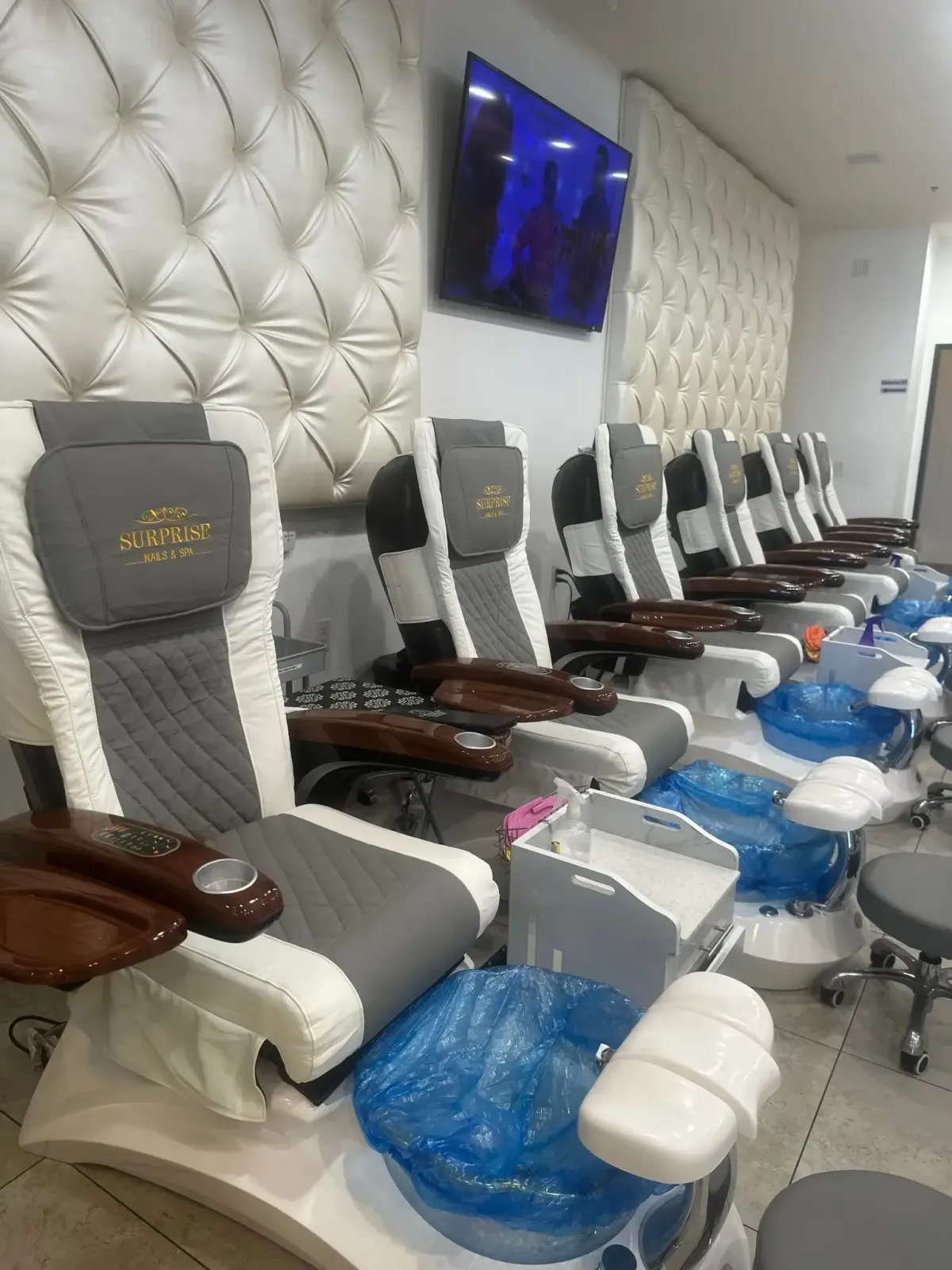 White & Grey Spa Chairs