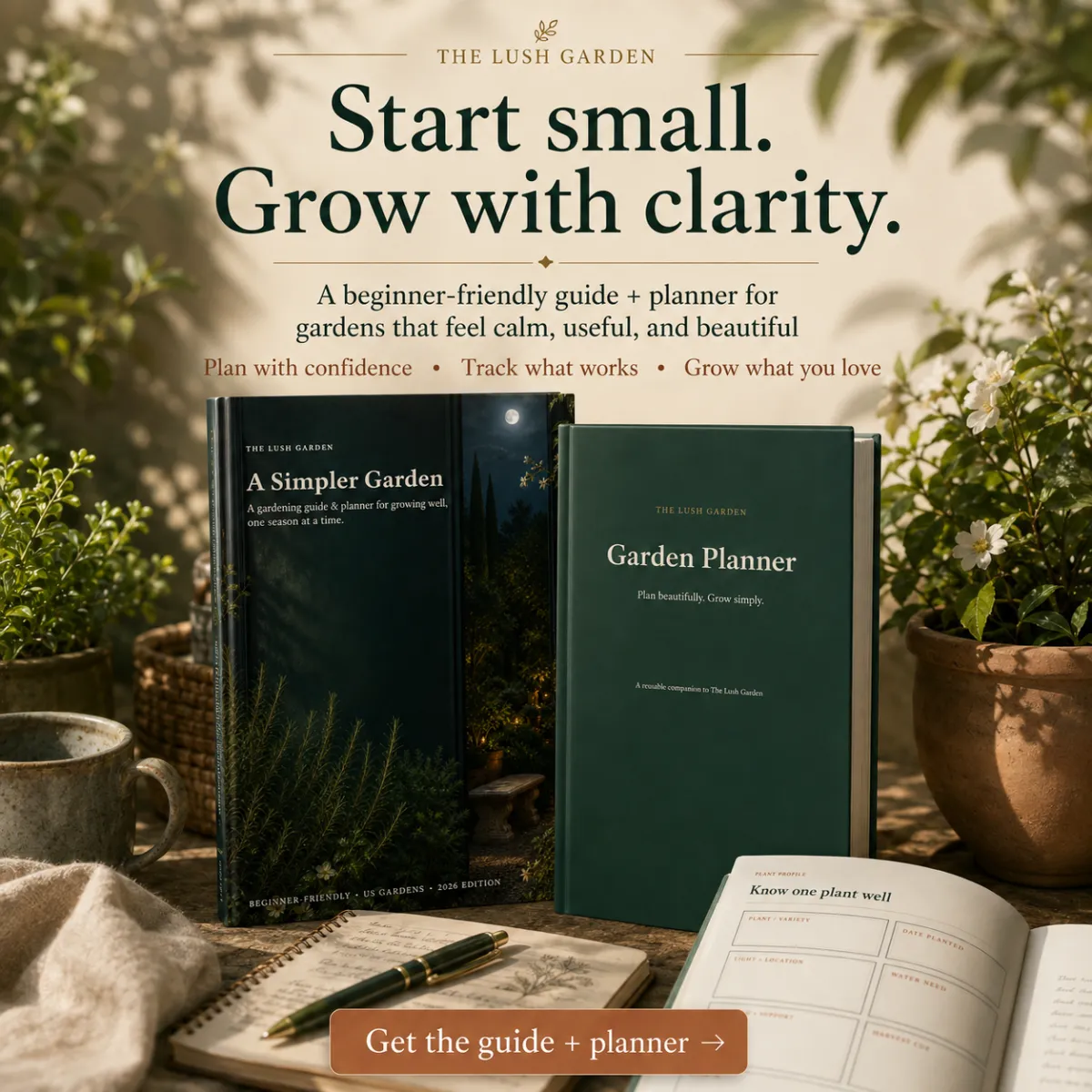 The Lush Garden guidebook and planner with sample pages
